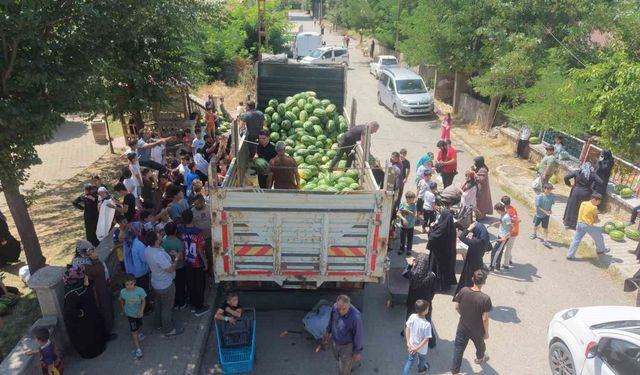 Muş'ta 8 Mahallede Ücretsiz Karpuz Dağıtımı Gerçekleşti