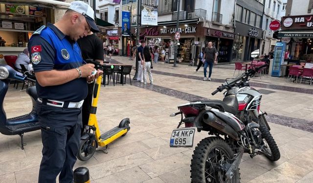 Ordu'da kapalı caddelerde motosiklet ve bisiklet denetimi yapıldı