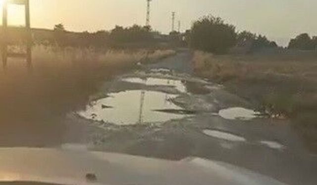 Adıyaman'daki Köy Yolundaki Çökme ve Çukurlar Sürücüleri Zorluyor