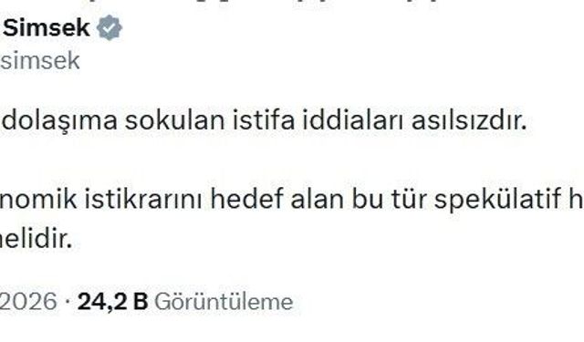 Bakan Şimşek: İstifa İddiaları Asılsız