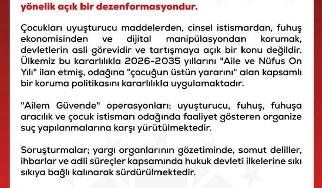 DMM, 'Ailem Güvende' Operasyonlarına Yönelik İddiaları Şiddetle Reddetti