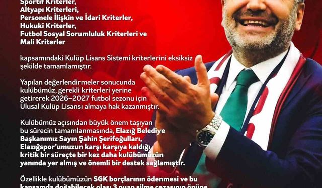 Elazığspor, 3 Puan Silme Cezasından Kurtulmayı Başardı