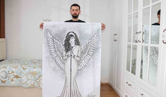 Kömürle Sanat Yaratan Halit Terzi, Bergen'in Portresini Çizdi