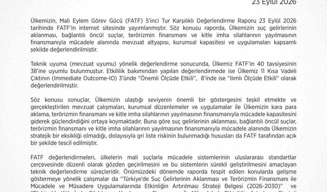MASAK'tan Önemli Açıklama: Türkiye FATF'in Önerilerinin Büyük Bir Kısmına Uyum Gösterdi