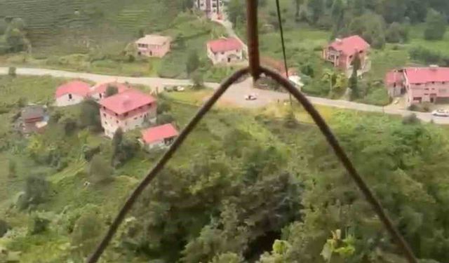Rize'de İlkel Teleferik ile Heyecan Dolu Yolculuk