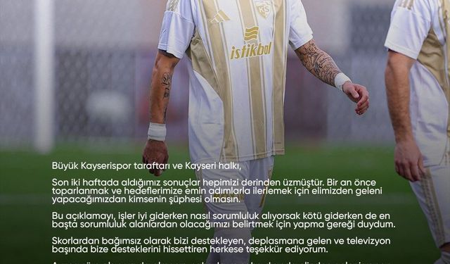 Kayserisporlu Benhur Keser, taraftarlara destek çağrısında bulundu