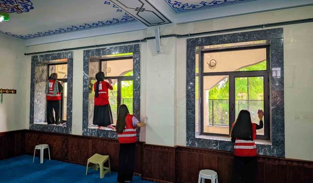 Kızılay Gönüllüleri Ağrı'da Merkez Camii'ni Temizledi