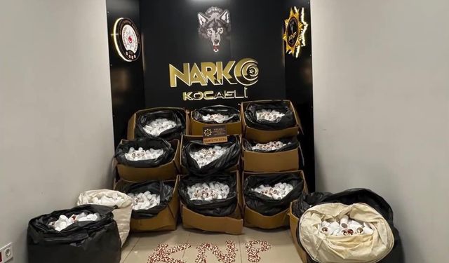 Kocaeli'de otoyolda durdurulan araçta 338 bin sentetik hap ele geçirildi