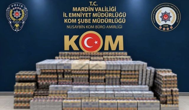 Mardin'de 22 bin 50 paket kaçak sigara ile 2 şüpheli yakalandı