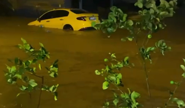 Yalova'da Sağanak Yağış Dereleri Taşırdı, Araçlar Suda Sürüklendi