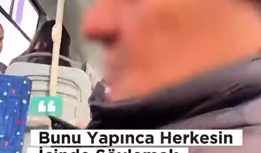 Otobüste kendisine yer vermeyen engelli gencin üzerine oturdu.