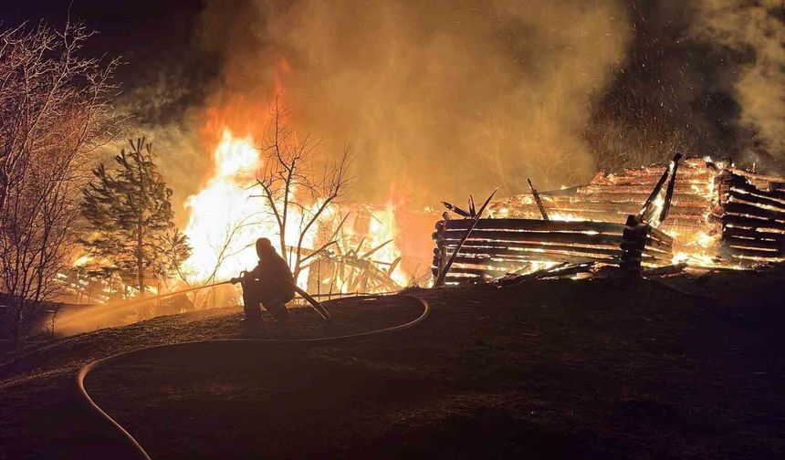 İki katlı ev alevlere teslim oldu