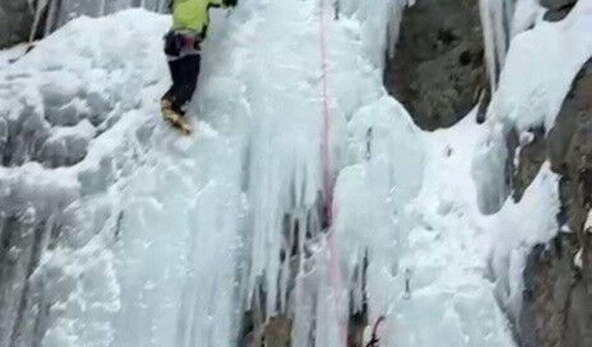 Uzundere'de buz tırmanışında ayı paniği