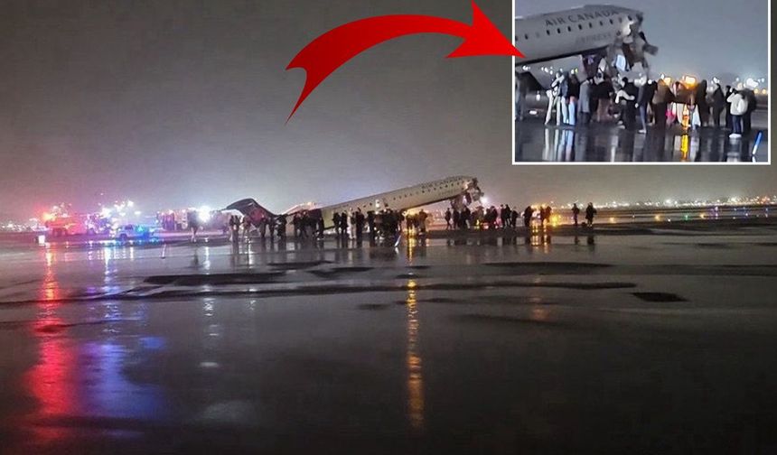 New York LaGuardia'da Uçak Pistte İtfaiye Aracına Çarptı