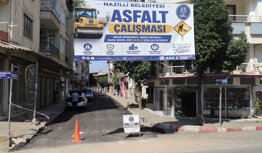 Nazilli Belediyesi, yol yenileme çalışmalarına hız kesmeden devam ediyor