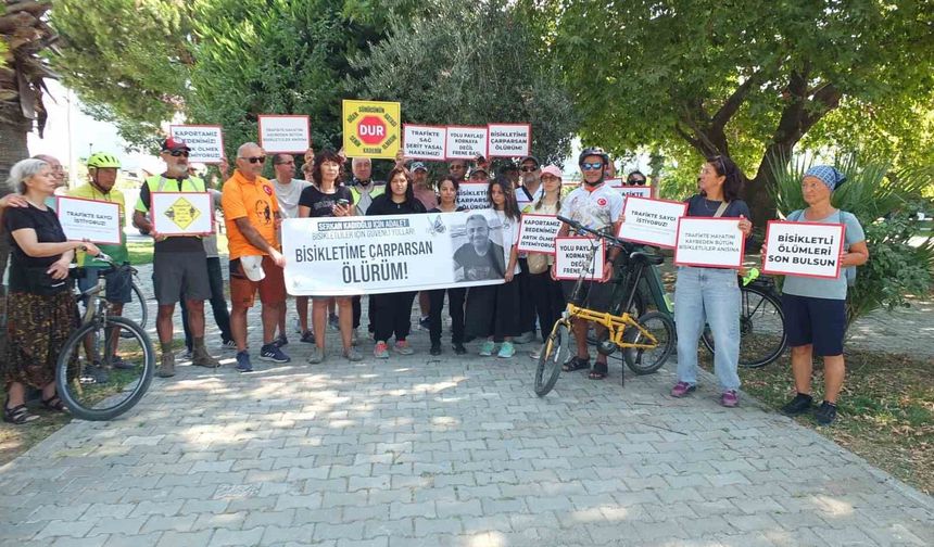 Serkan Kadıoğlu için Balıkesir'de bisikletli eylem yapıldı