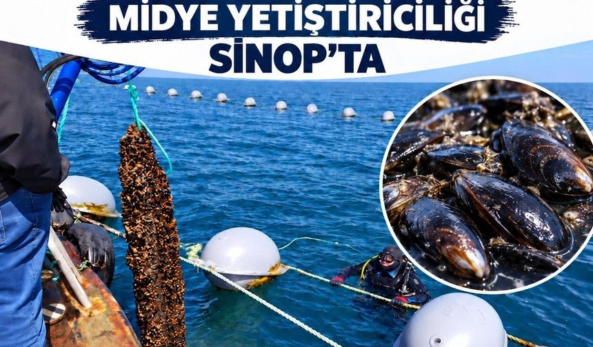 Sinop'ta 9 Ayda 182 Ton Midye Yetiştirildi