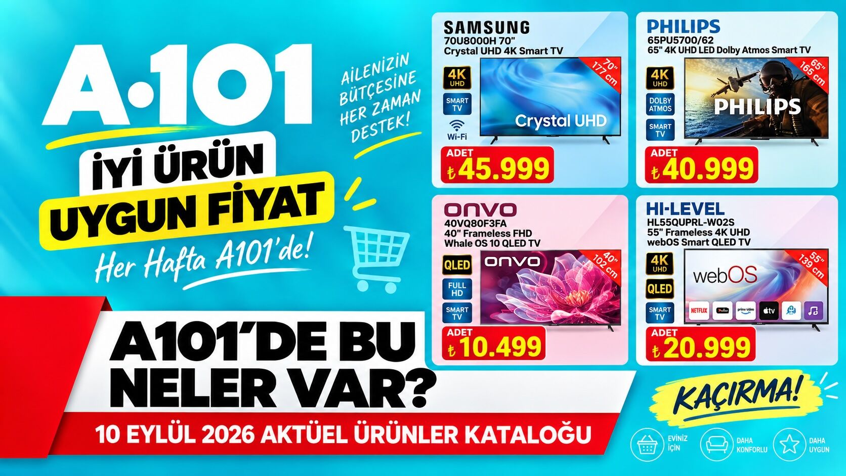 A101’e bu hafta neler geliyor! 10 Eylül 2026 A101 Aldın Aldın kataloğunda neler var?